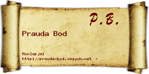 Prauda Bod névjegykártya